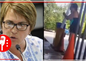Exhibida una vez más: Laura Beristain explota contra guardias de seguridad y los llama “pendej##” (VIDEO)