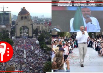 Adán Augusto llena explanada del Monumento a la Revolución; miles acuden al cierre de asambleas del tabasqueño