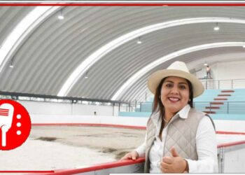 La alcaldesa Berenice Hernández ha supervisado los trabajos para renovar la pista de hielo del Bosque de Tláhuac (FOTOS)