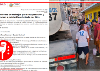 Conagua distribuye más de 7 millones de litros de agua en hospitales, viviendas, refugios y plantas potabilizadoras en Acapulco
