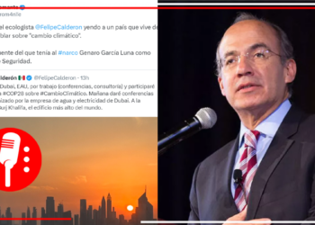 Felipe Calderón sigue huyendo y ahora visita los EAU, un país que vive del petróleo, para hablar presuntamente de cambio climático