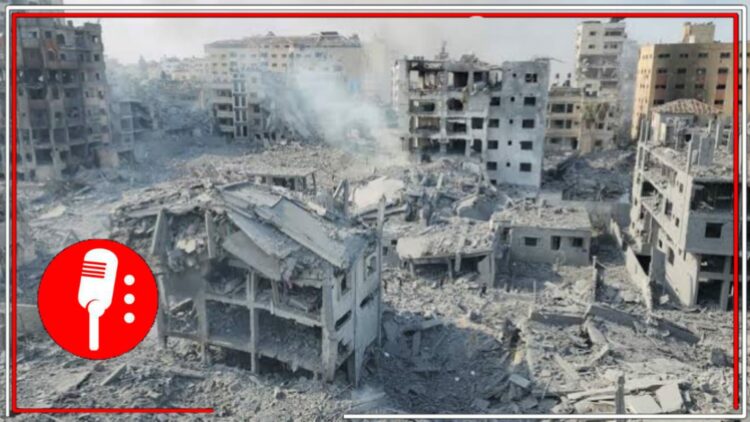 Barrio de Al-Rimal, en la zona norte de Gaza, ha quedado devastado por ataques aéreos. Foto UNICEF/Hassan IsIyeh.