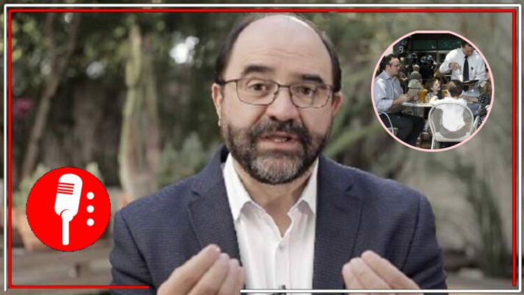 Emilio Álvarez Icaza, familia comiendo. Fotos: Captura de video y Reuters.