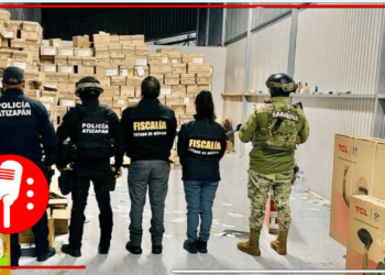 Decomisan mercancía valuada en 9 millones en Atizapán, gracias al rastreo GPS en operativo conjunto de fuerzas de seguridad