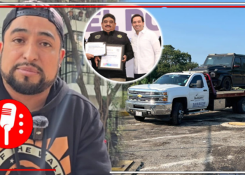 Elementos de la Fiscalía de Yucatán detienen ilegalmente a operador de grúa para robarle camioneta de lujo que transportaba