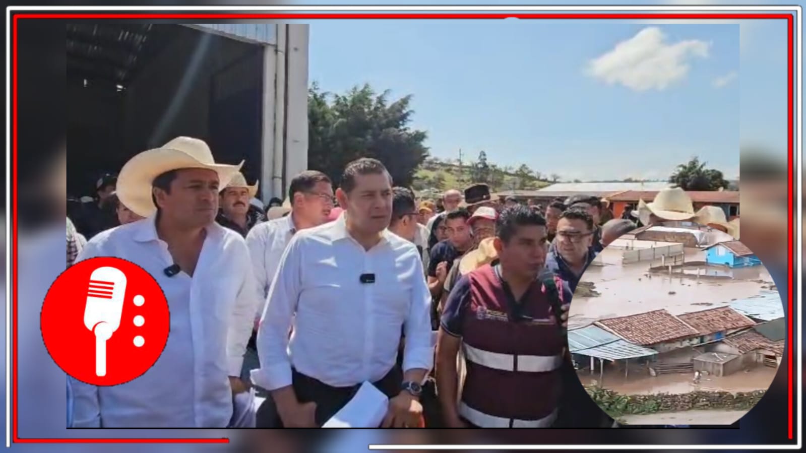 Alejandro Armenta recorre zonas afectadas tras intensas lluvias en Puebla