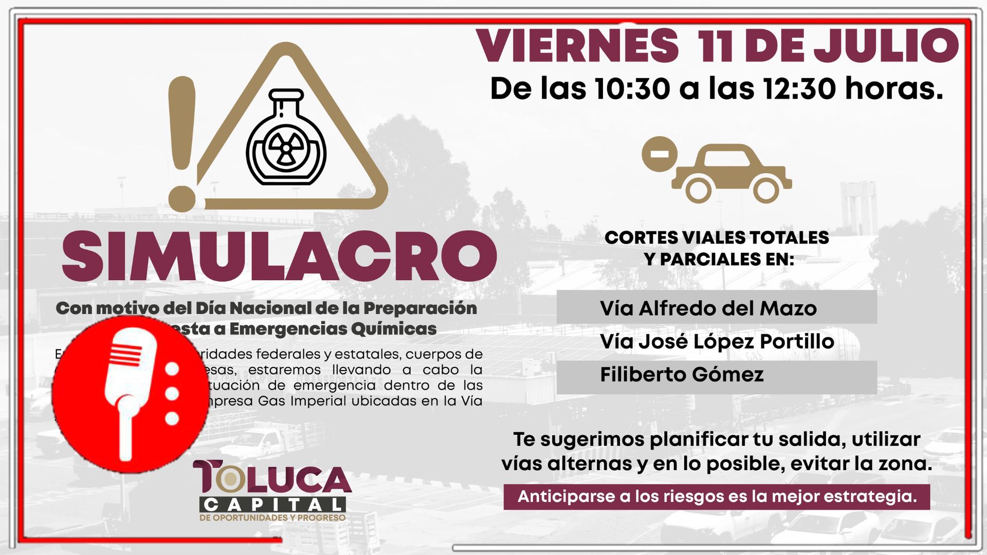 Toluca se suma al Simulacro Nacional de Emergencias Químicas 2025