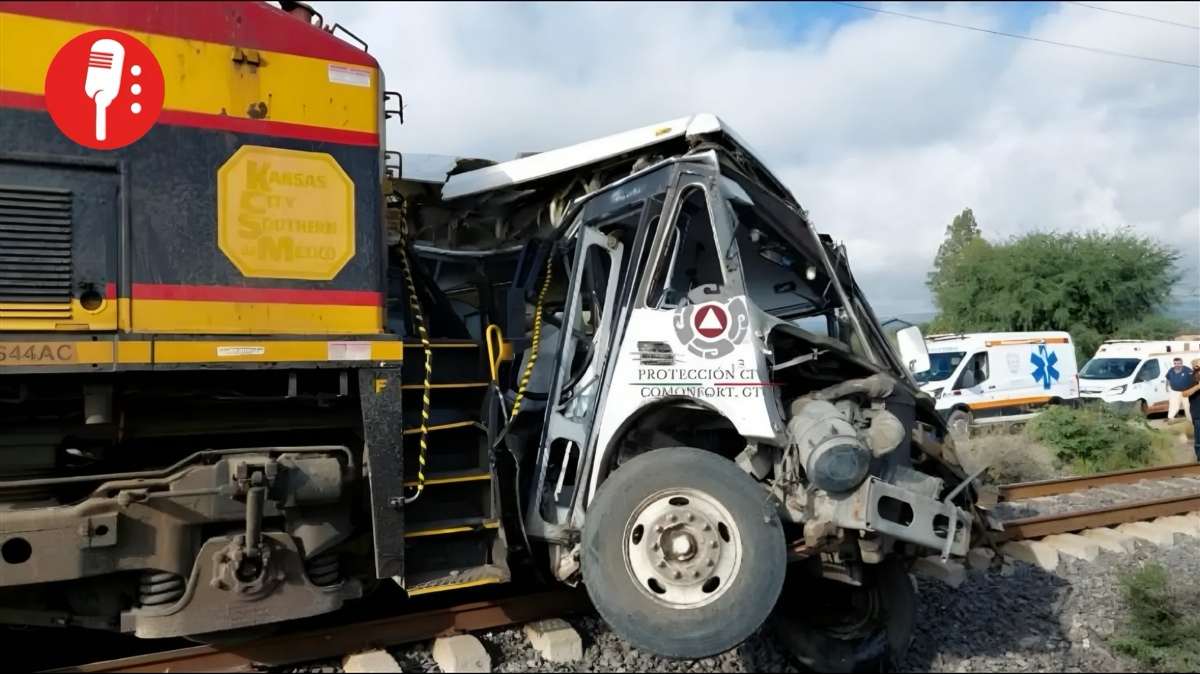 Tragedia en Guanajuato: Camión de pasajeros embestido por tren deja 5 muertos