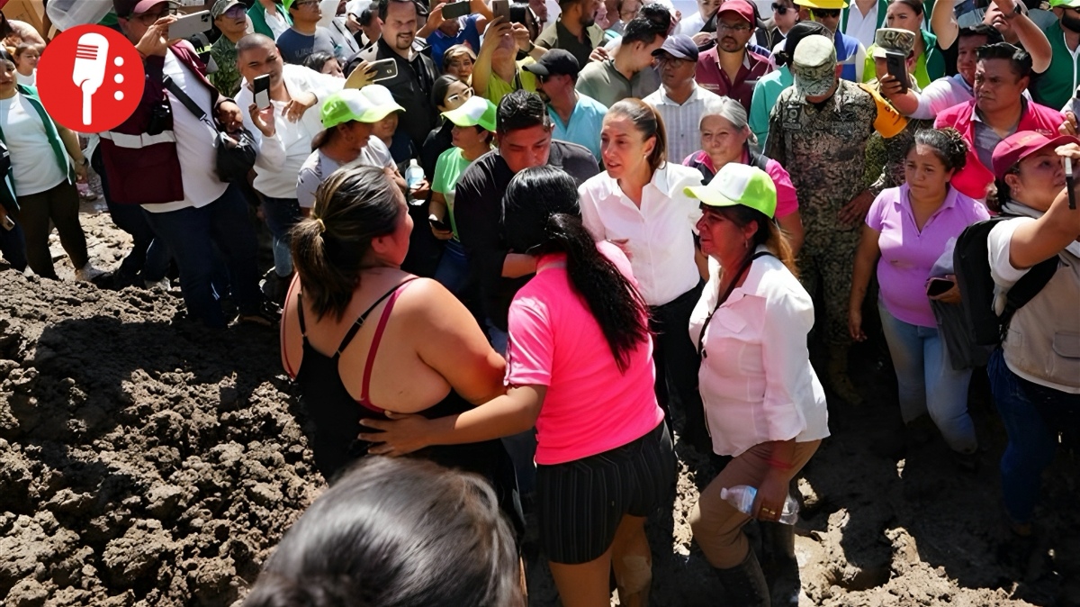 Por tercera ocasión, la presidenta Sheinbaum recorre zonas afectadas por lluvias